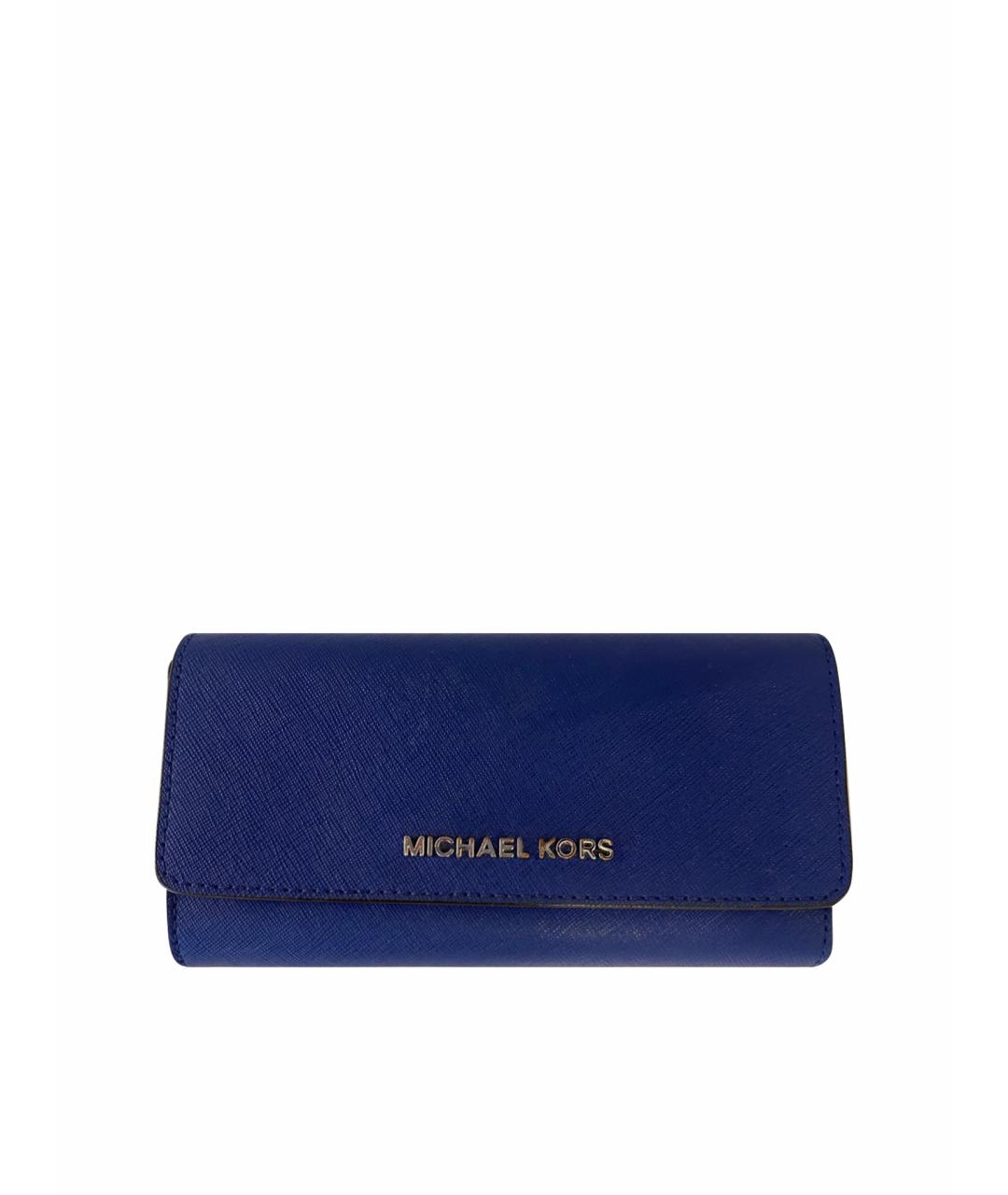 MICHAEL KORS Синий кожаный кошелек, фото 1