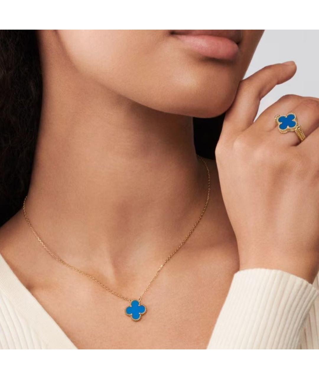 VAN CLEEF & ARPELS Синяя подвеска из желтого золота, фото 3