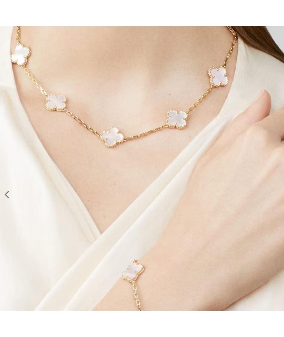 VAN CLEEF & ARPELS Белое колье из желтого золота, фото 2