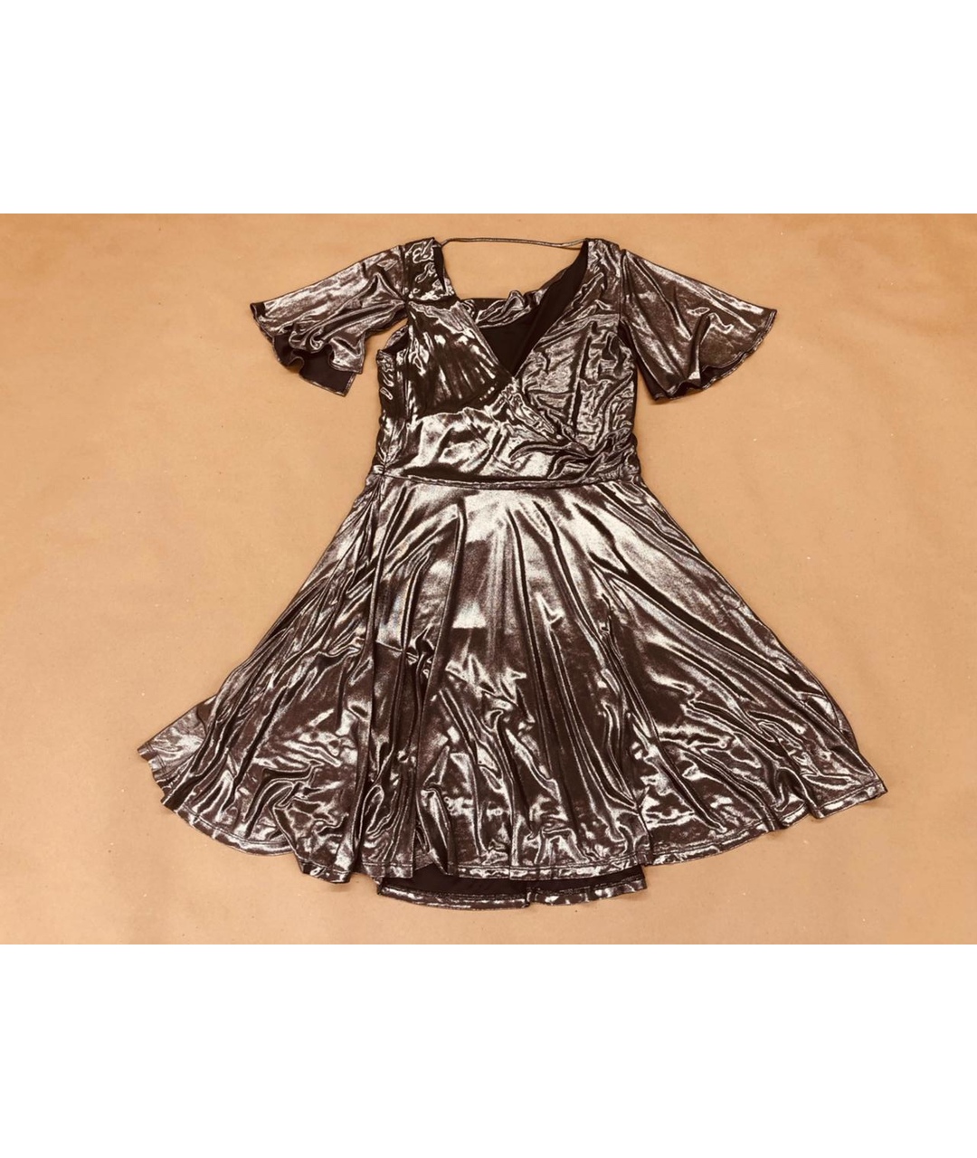 HALSTON HERITAGE Серебряное вискозное вечернее платье, фото 3