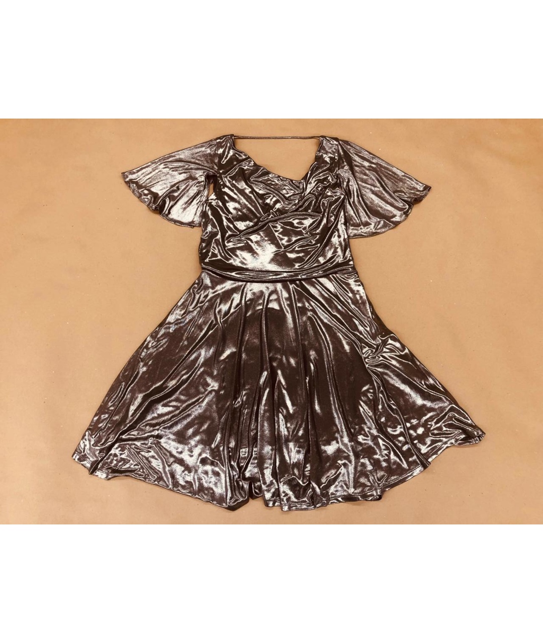 HALSTON HERITAGE Серебряное вискозное вечернее платье, фото 2