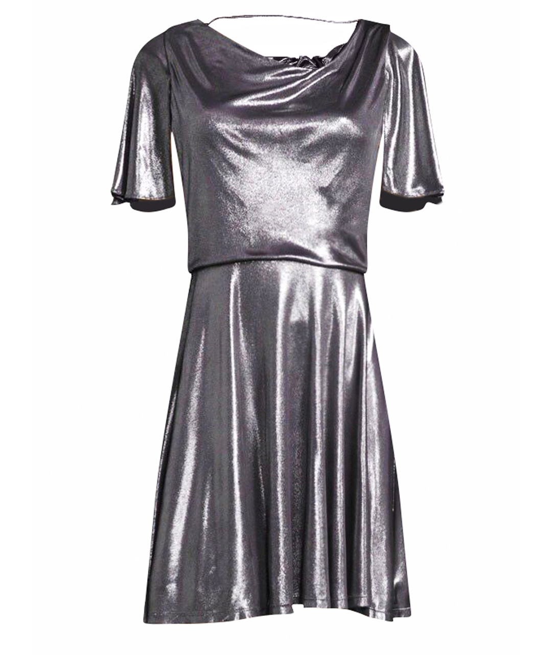 HALSTON HERITAGE Серебряное вискозное вечернее платье, фото 1