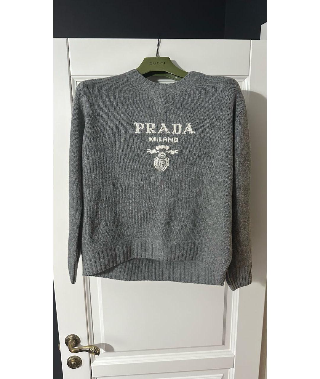 PRADA Серый шерстяной джемпер / свитер, фото 5