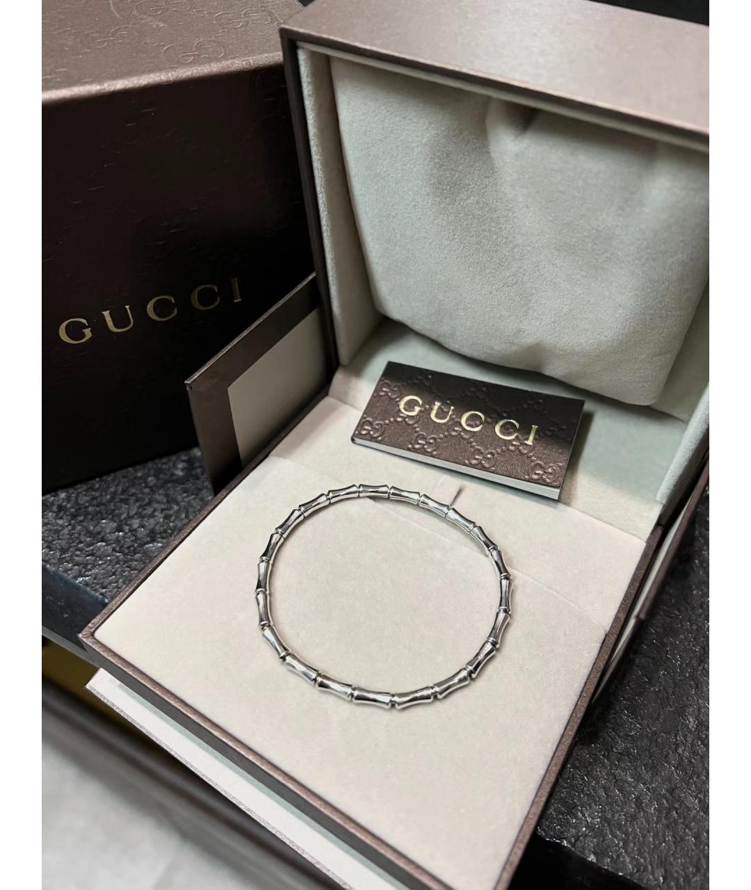 GUCCI Серебрянный браслет из белого золота, фото 2