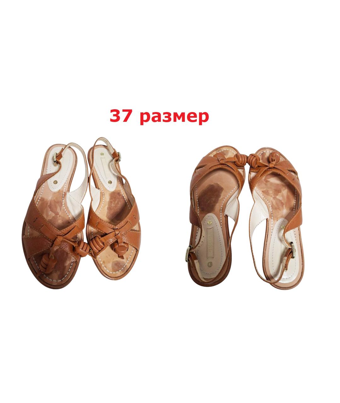 CELINE Бежевые кожаные сандалии, фото 6