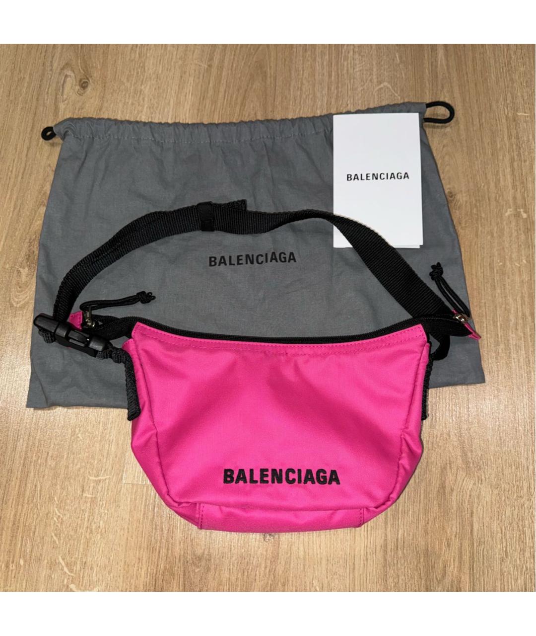 BALENCIAGA Розовая синтетическая сумка через плечо, фото 2