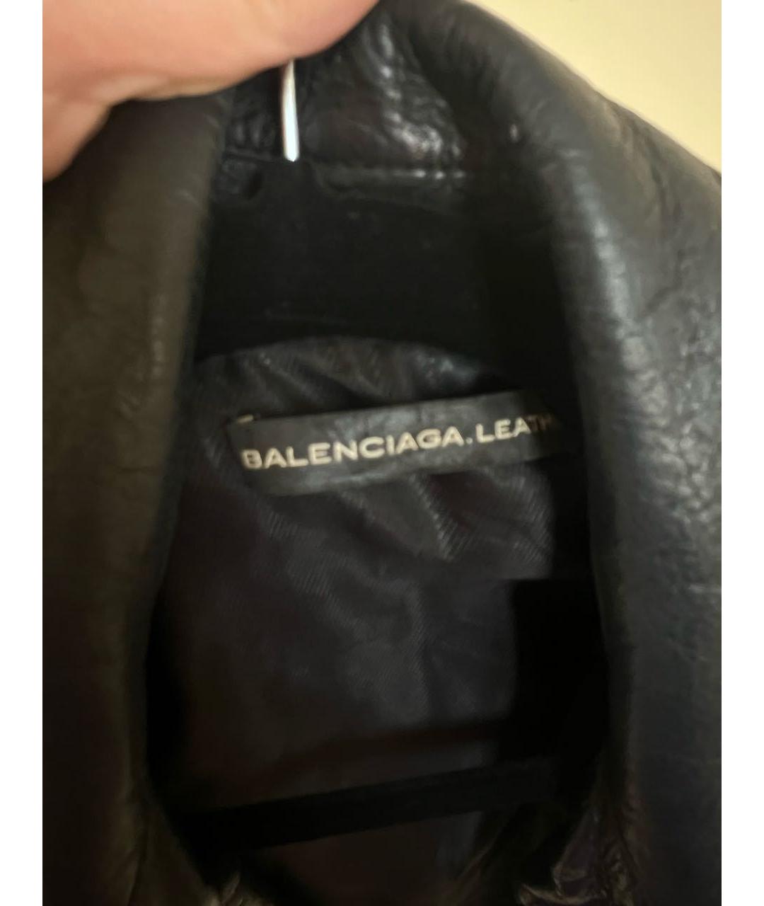 BALENCIAGA Черная кожаная куртка, фото 5