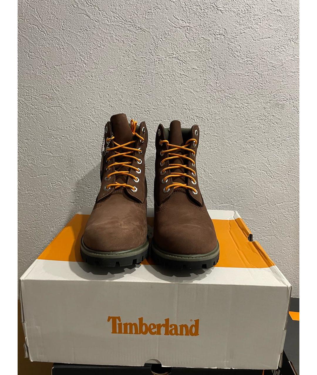 TIMBERLAND Коричневые нубуковые высокие ботинки, фото 2