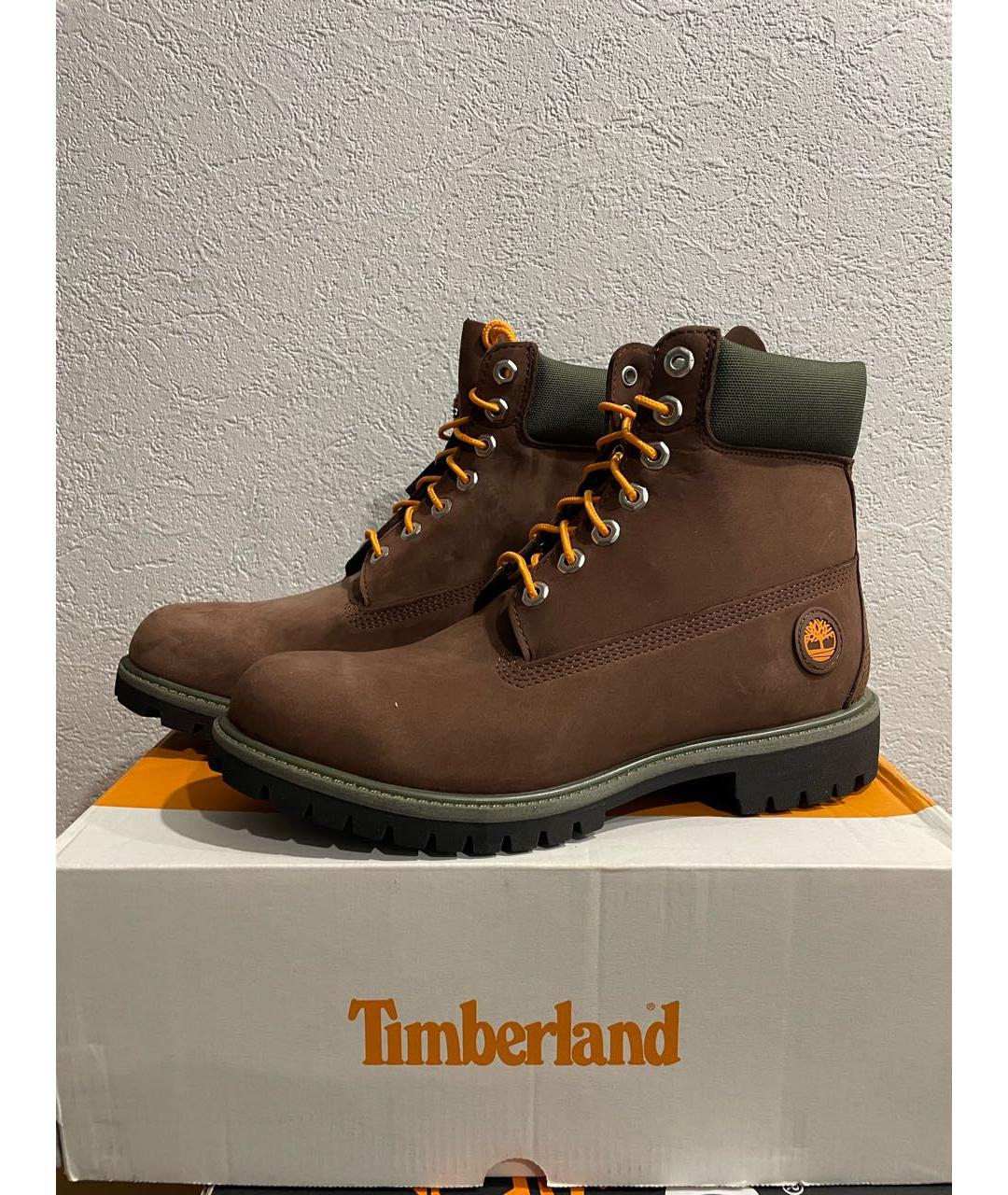 TIMBERLAND Коричневые нубуковые высокие ботинки, фото 3