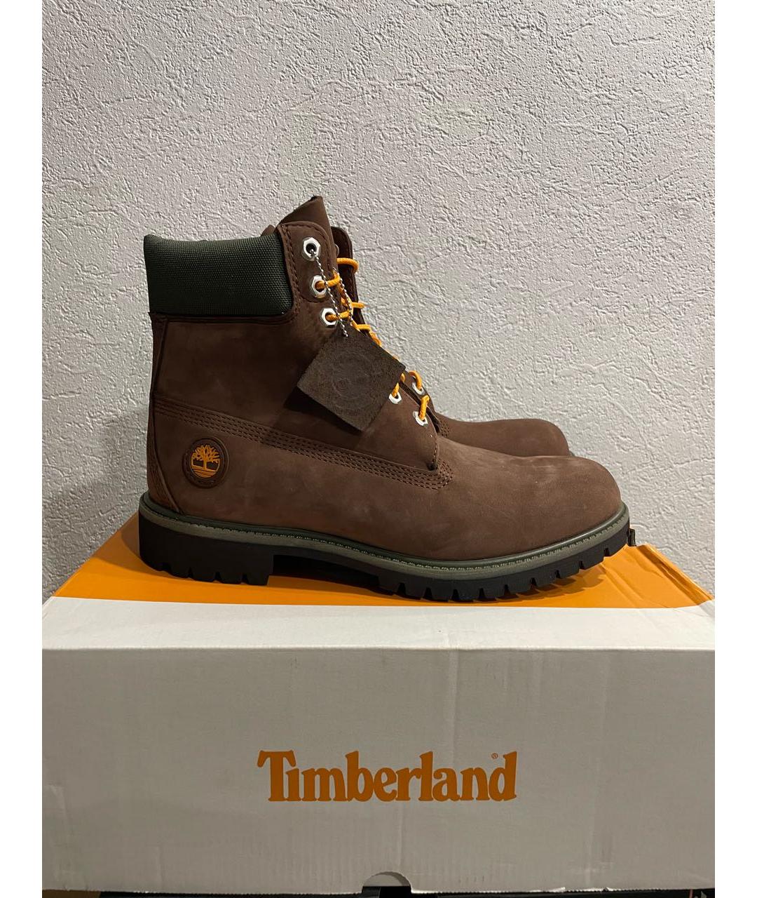 TIMBERLAND Коричневые нубуковые высокие ботинки, фото 5