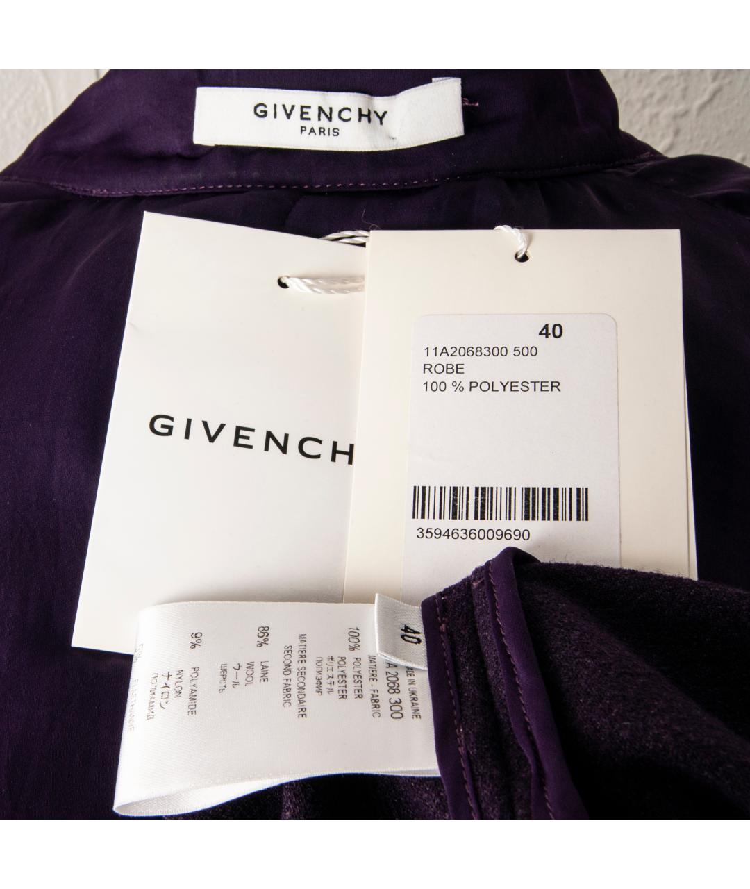 GIVENCHY Фиолетовое шерстяное вечернее платье, фото 4
