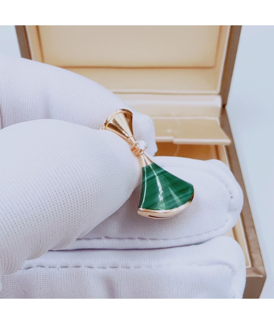 BVLGARI Зеленые серьги из розового золота, фото 5
