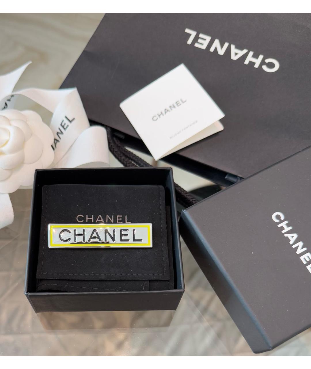 CHANEL Серебряная металлическая булавка / брошь, фото 2