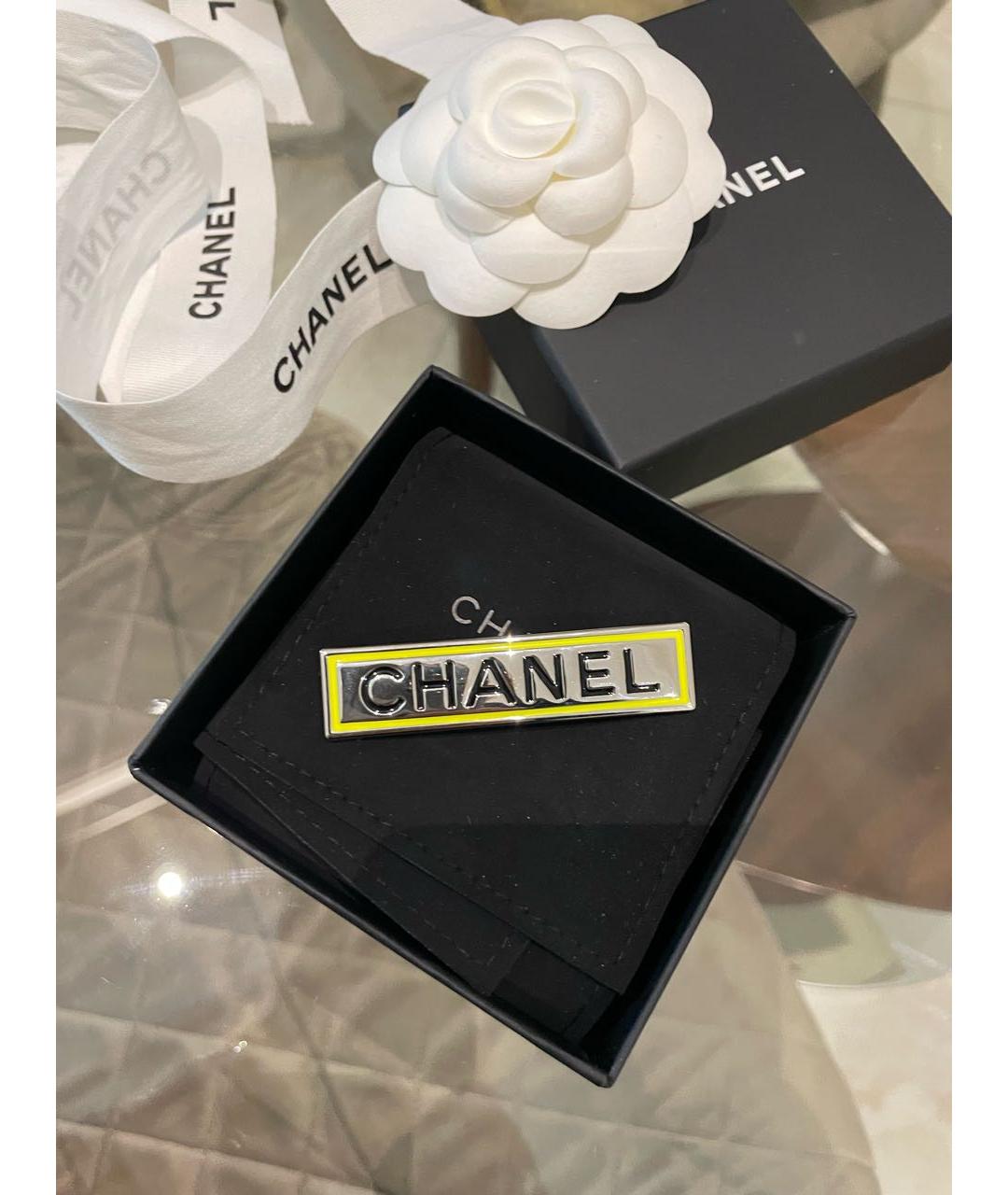 CHANEL Серебряная металлическая булавка / брошь, фото 3
