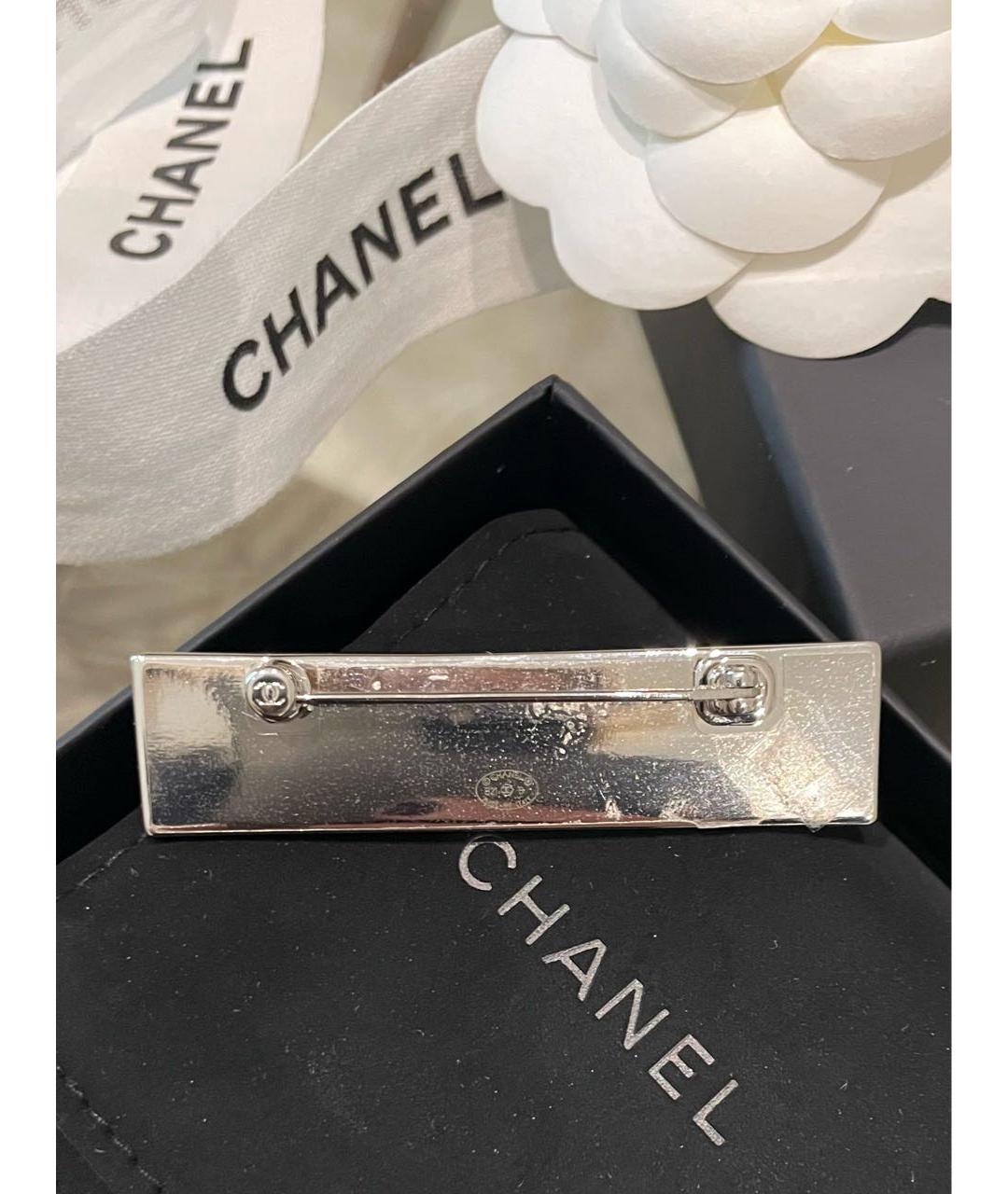 CHANEL Серебряная металлическая булавка / брошь, фото 4