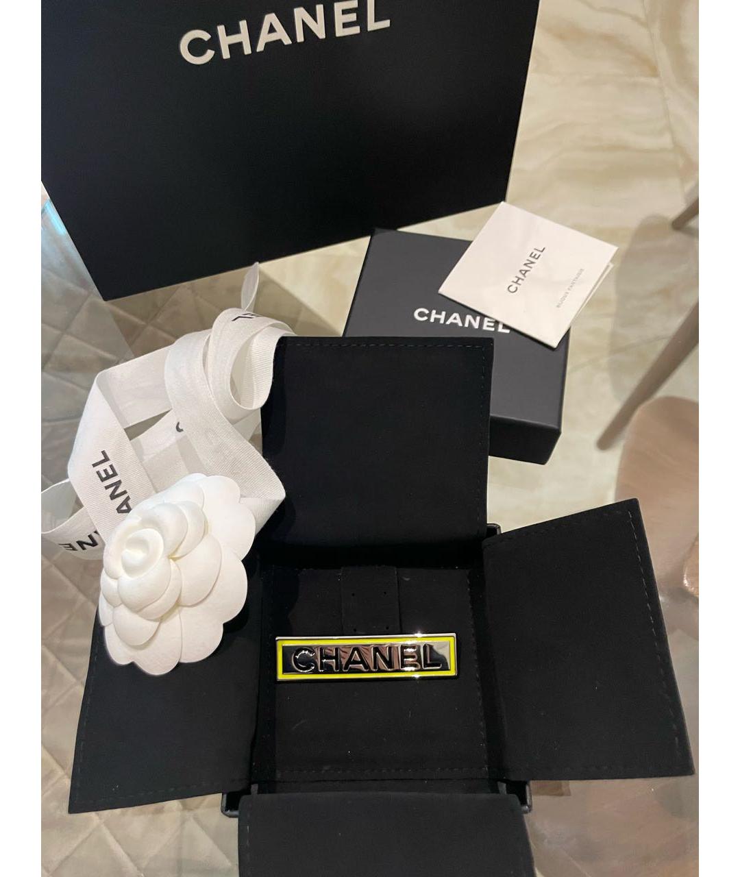 CHANEL Серебряная металлическая булавка / брошь, фото 2