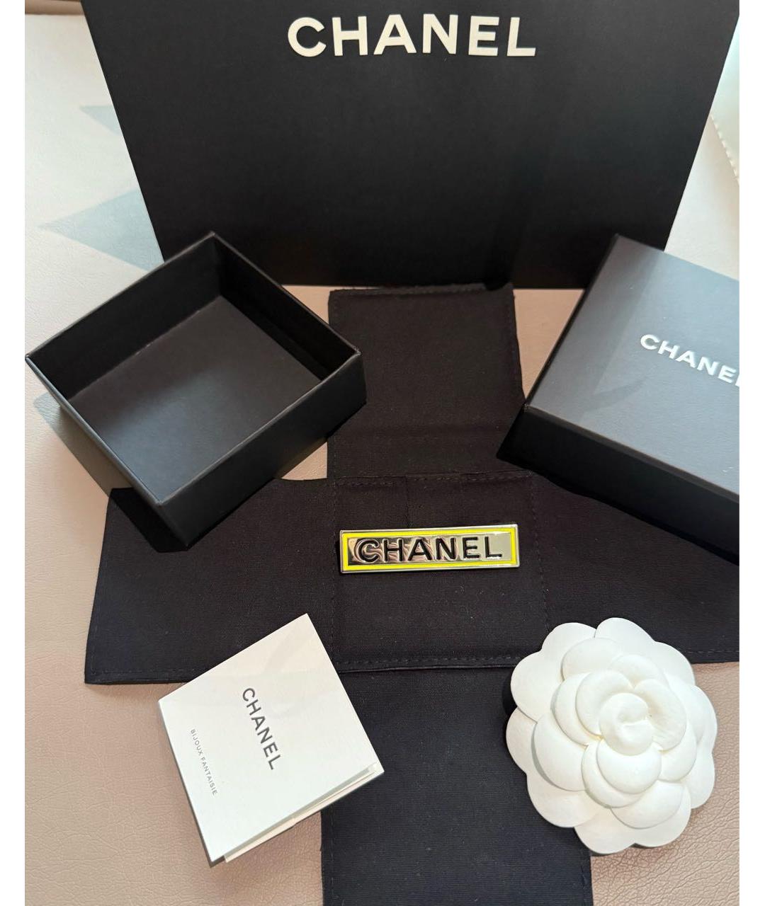 CHANEL Серебряная металлическая булавка / брошь, фото 2