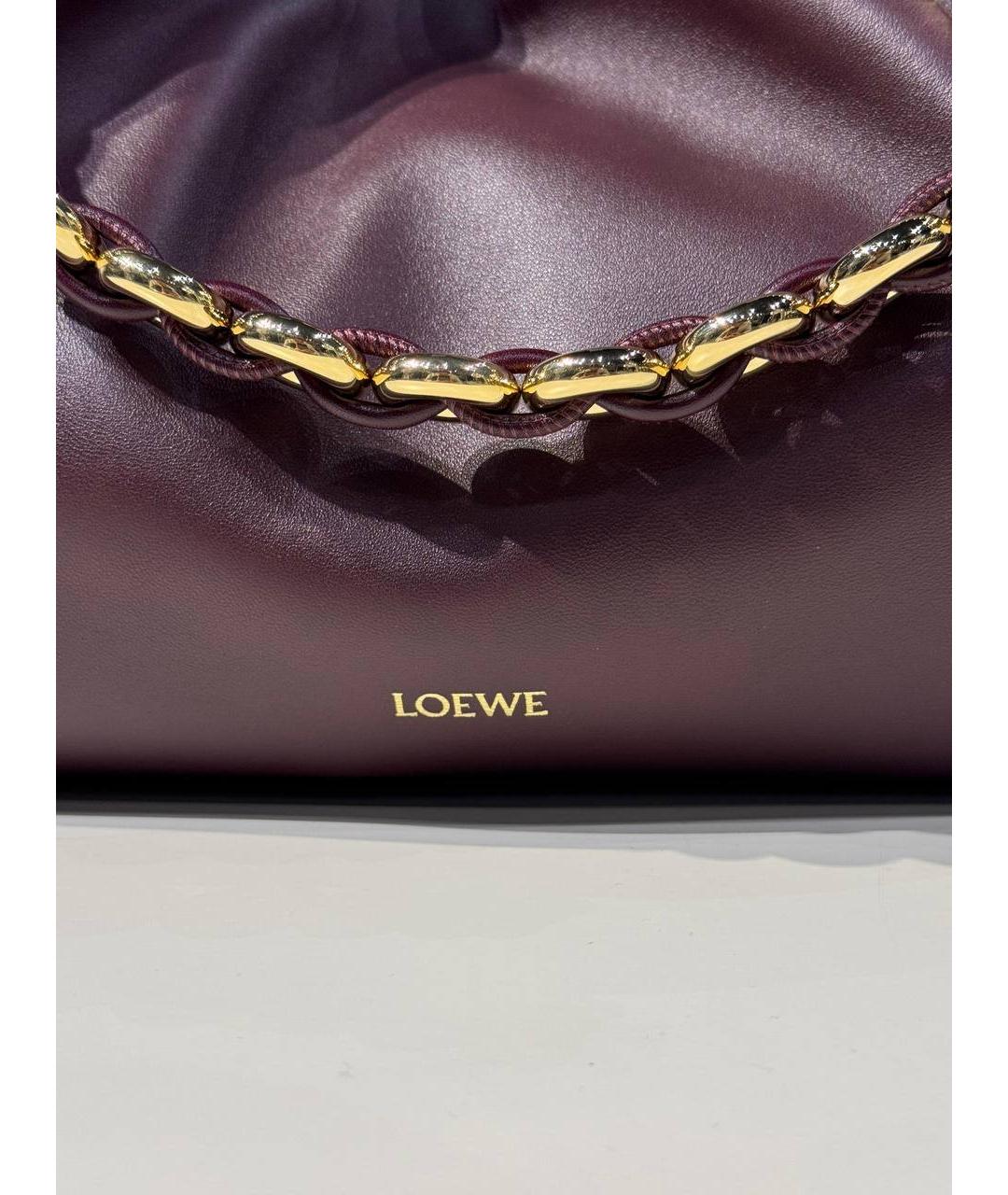 LOEWE Бордовая кожаная сумка через плечо, фото 3