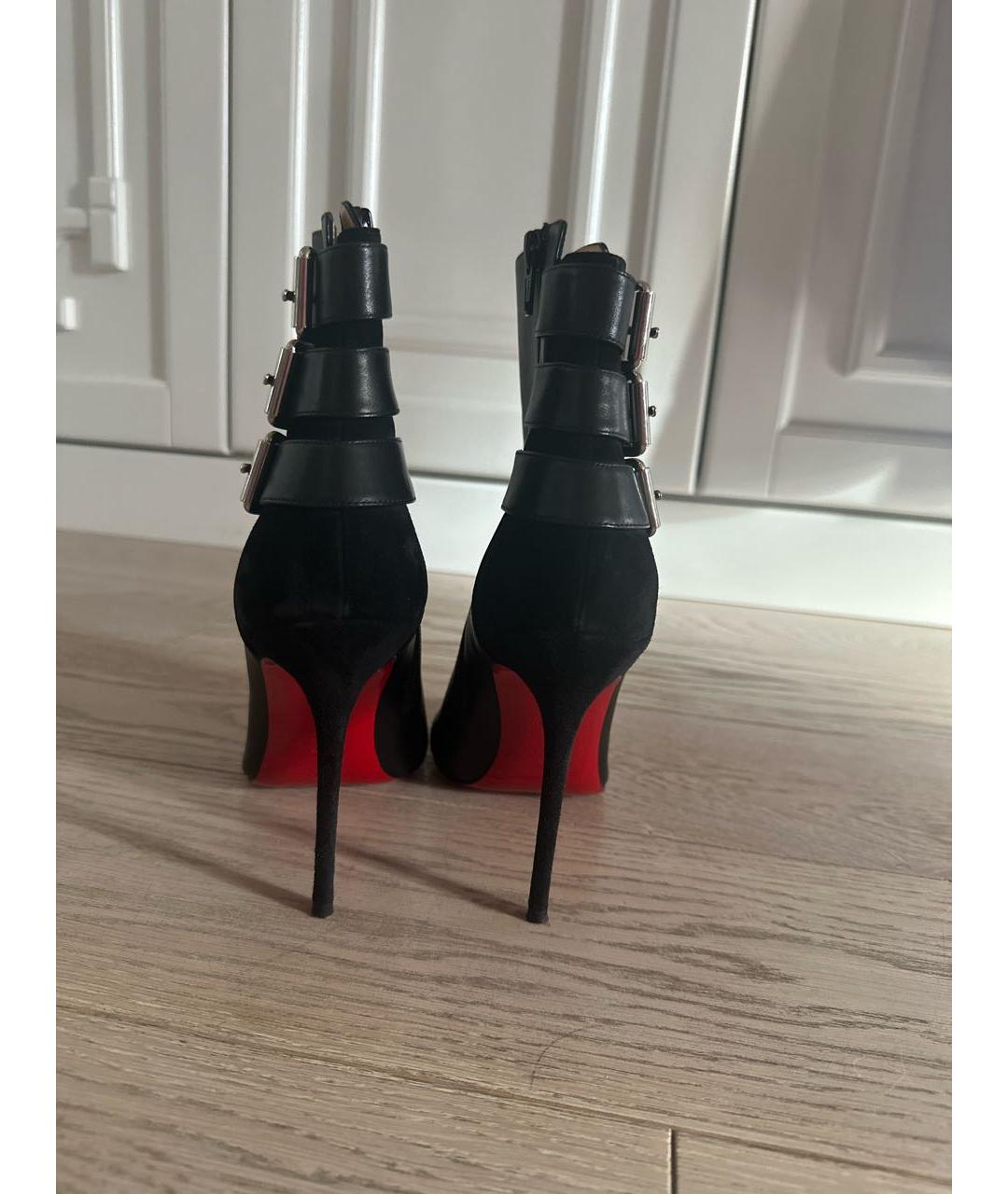 CHRISTIAN LOUBOUTIN Черные кожаные ботильоны, фото 4