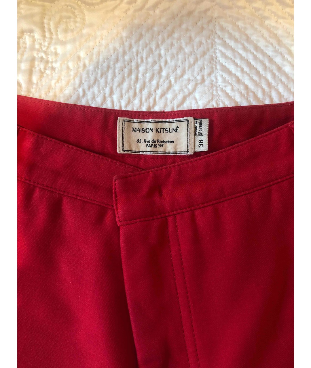 MAISON KITSUNE Красные хлопковые шорты, фото 3