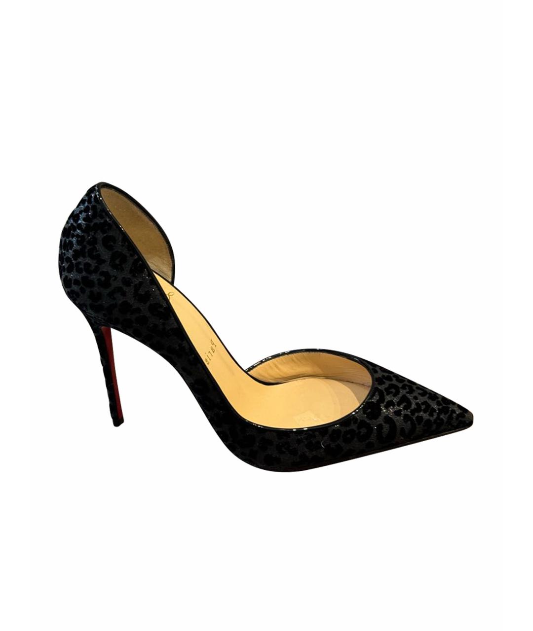 CHRISTIAN LOUBOUTIN Черные кожаные туфли, фото 1