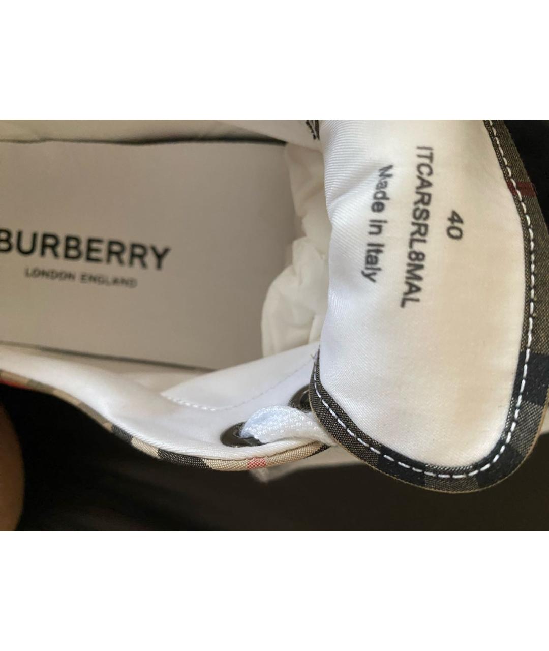 BURBERRY Мульти нубуковые низкие кроссовки / кеды, фото 5