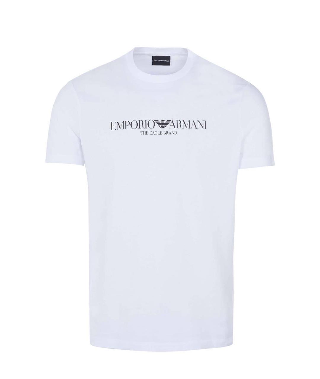 EMPORIO ARMANI Белая хлопковая футболка, фото 4