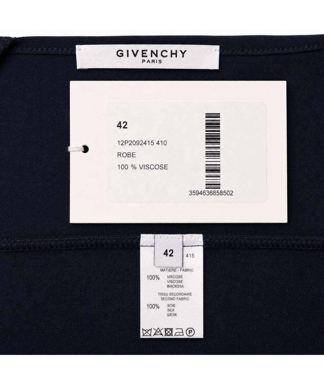 GIVENCHY Темно-синее вискозное вечернее платье, фото 4