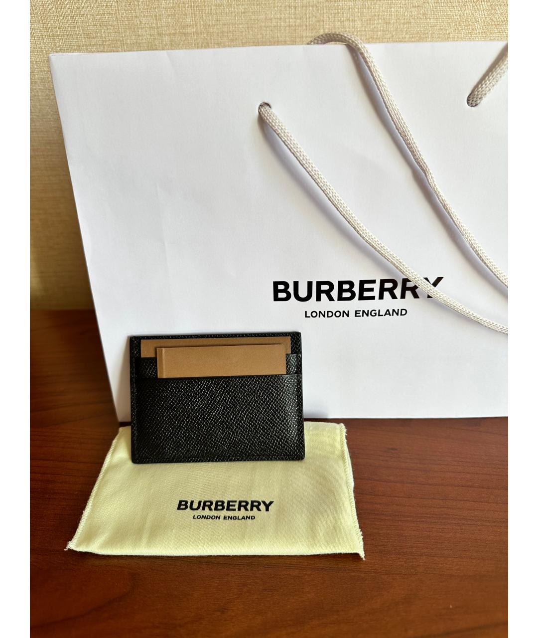 BURBERRY Черный кожаный кардхолдер, фото 2