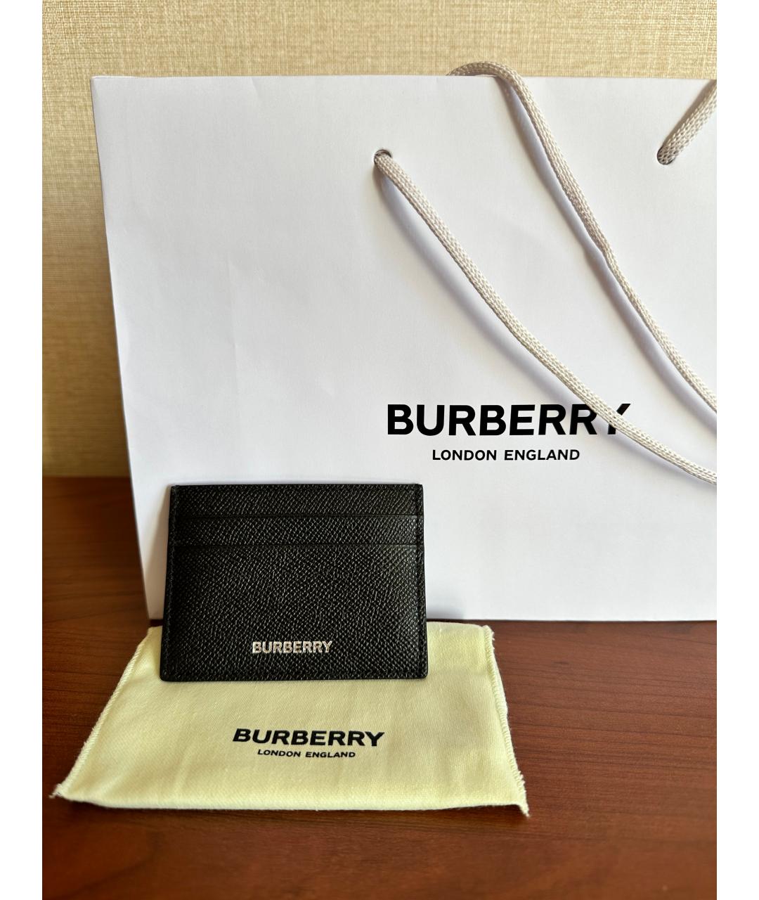 BURBERRY Черный кожаный кардхолдер, фото 5