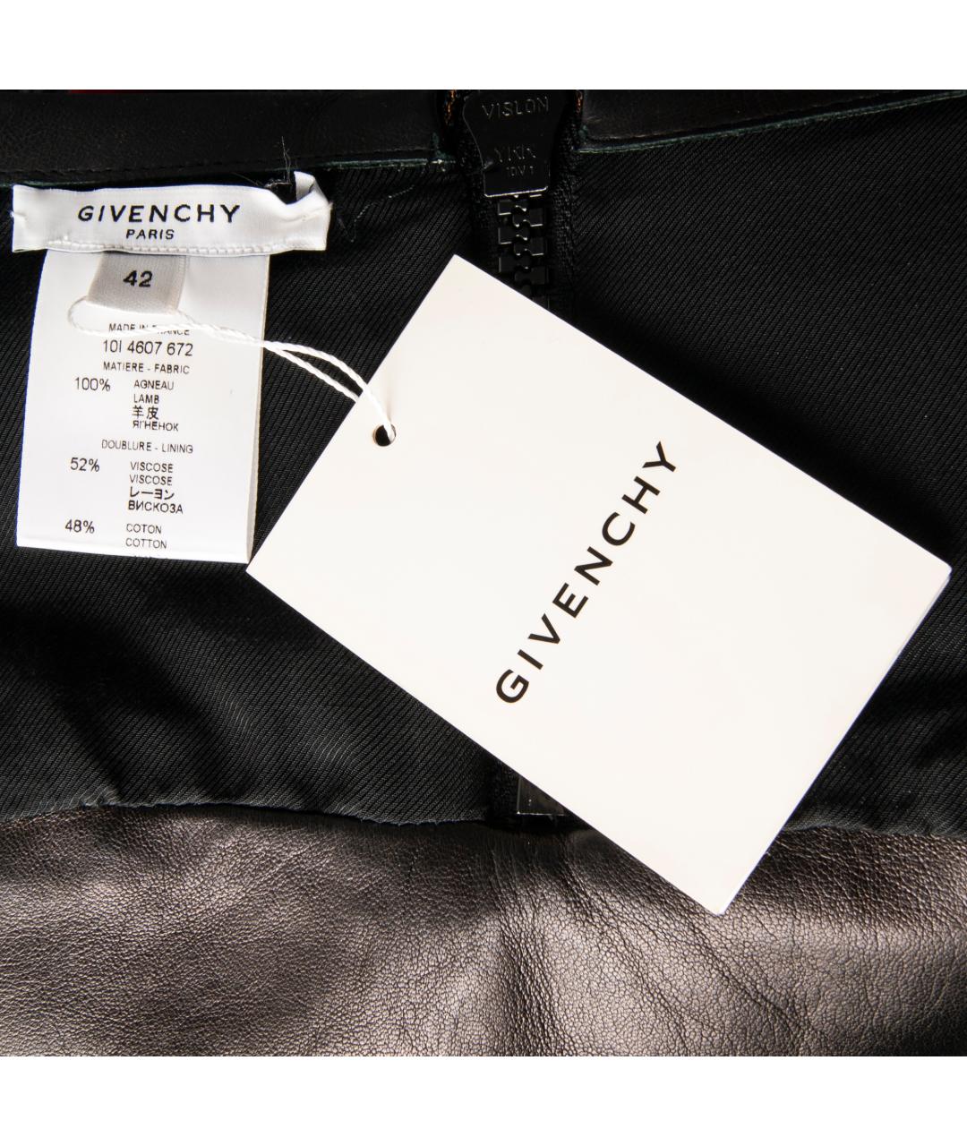 GIVENCHY Черная кожаная юбка мини, фото 4