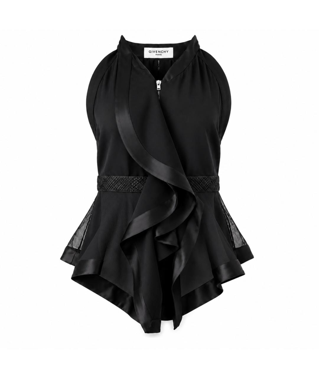 GIVENCHY Черная шелковая блузы, фото 1