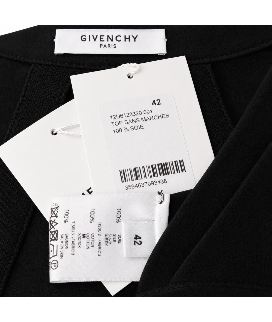 GIVENCHY Черная шелковая блузы, фото 5