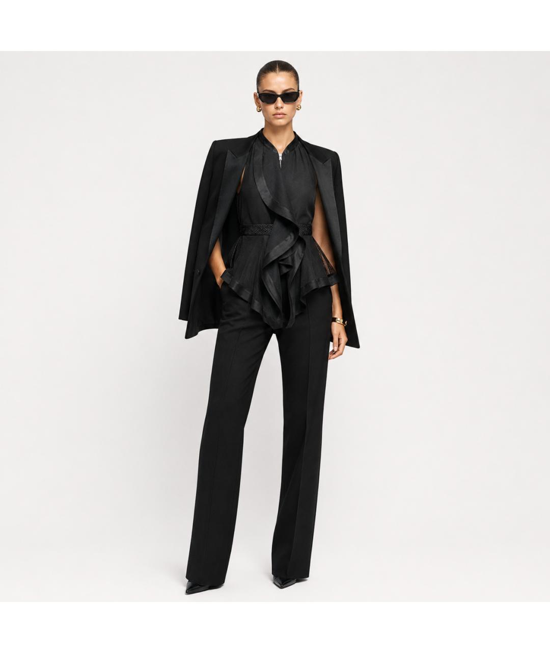 GIVENCHY Черная шелковая блузы, фото 6