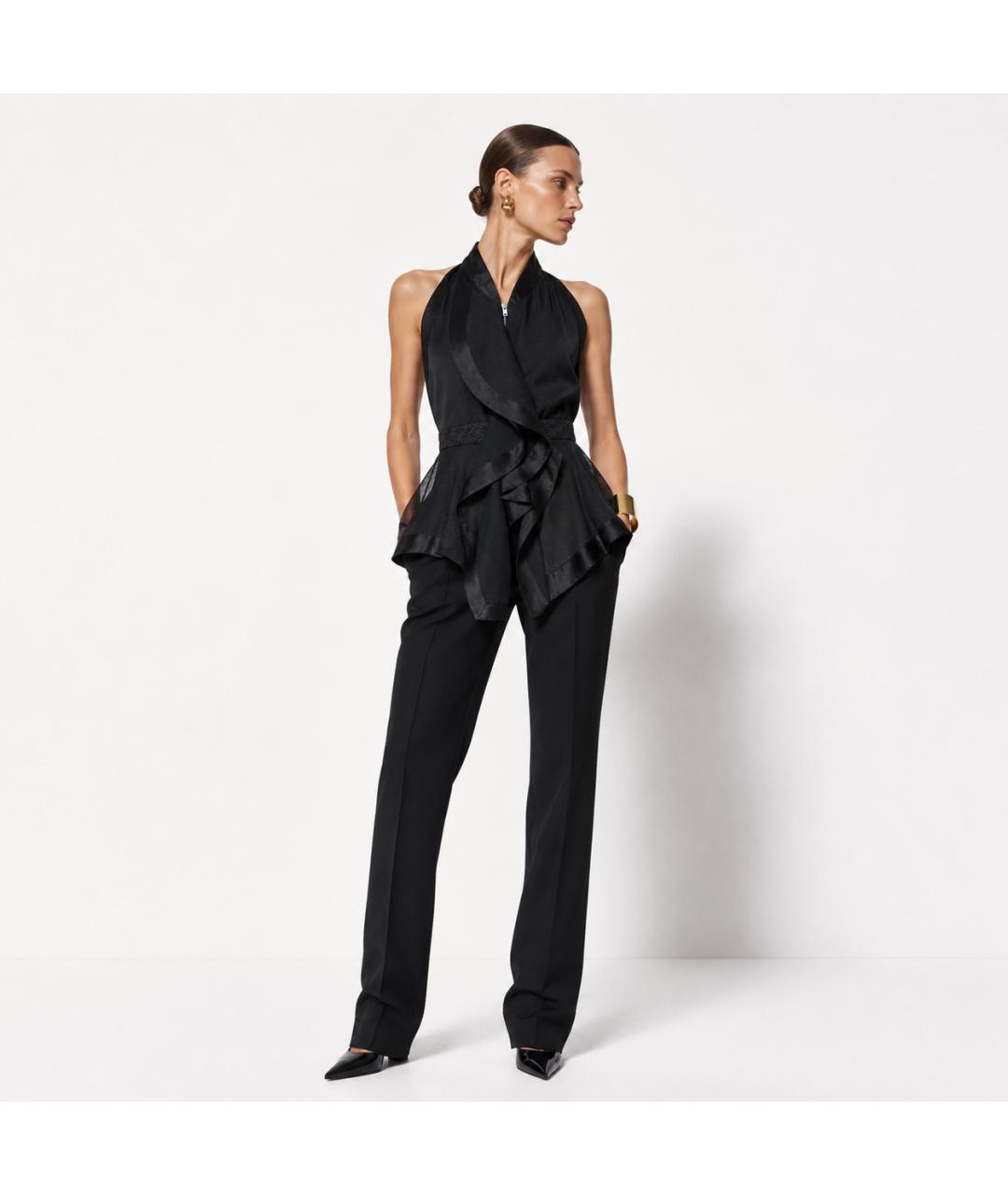 GIVENCHY Черная шелковая блузы, фото 7