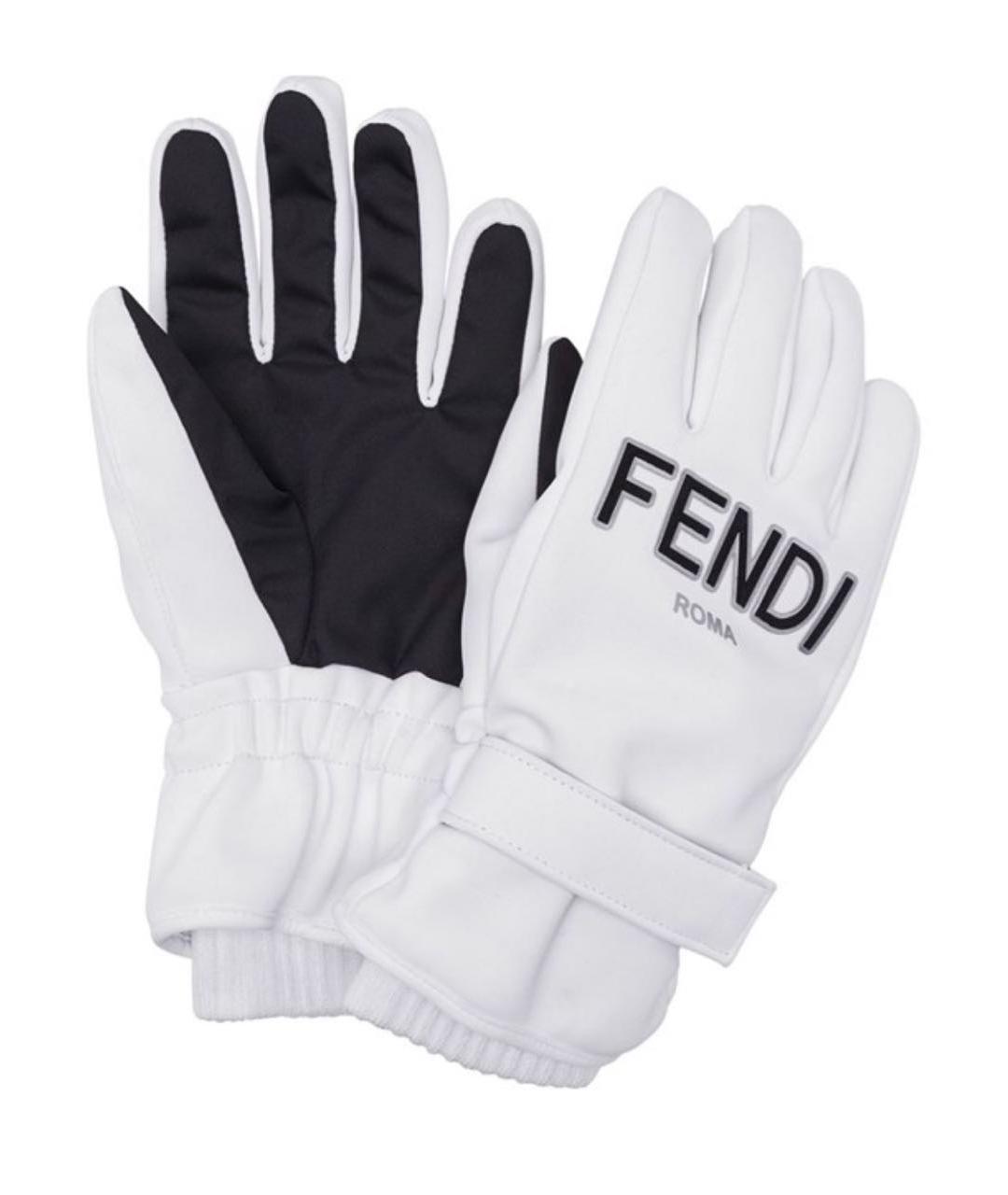 FENDI Белые перчатки, фото 1