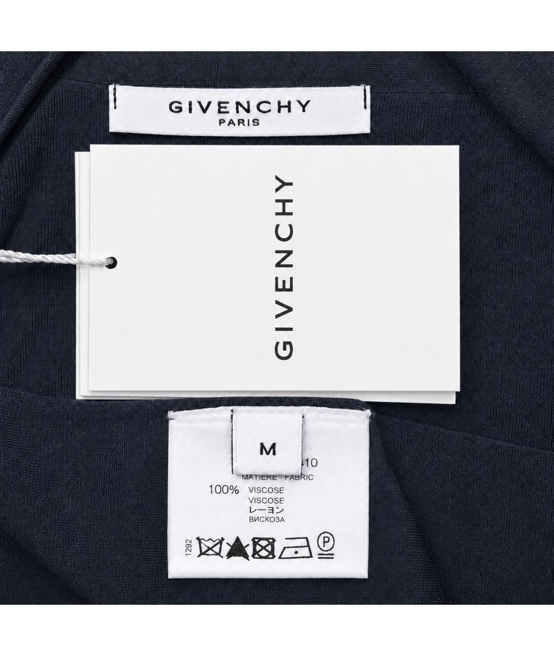GIVENCHY Темно-синяя вискозная блузы, фото 4