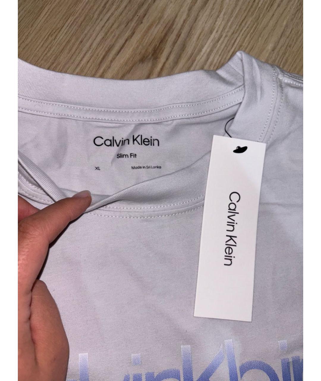 CALVIN KLEIN Серая хлопковая футболка, фото 2