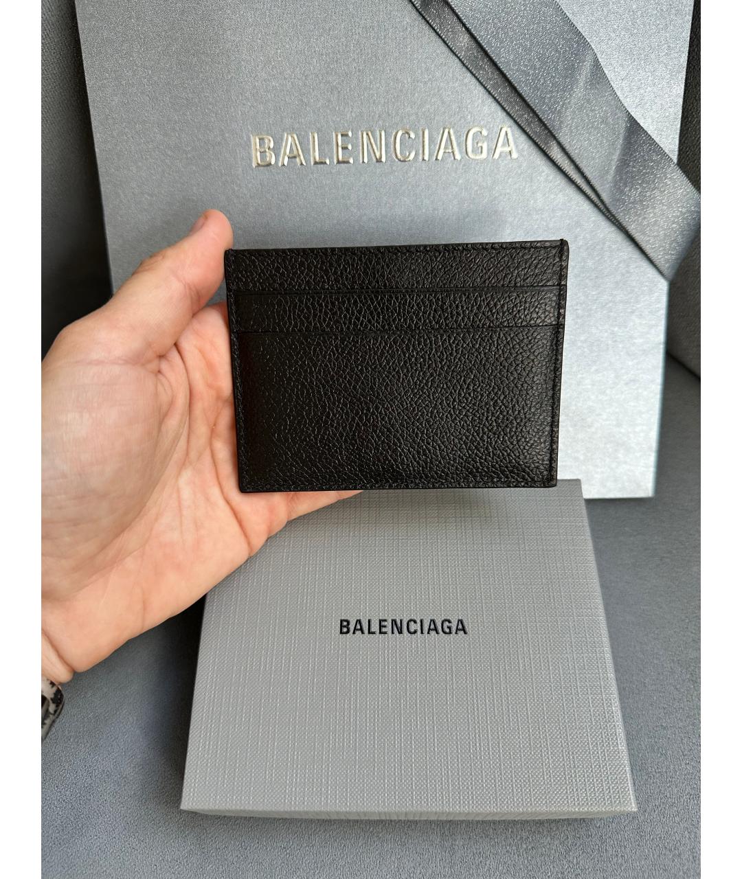 BALENCIAGA Черный кожаный кардхолдер, фото 3