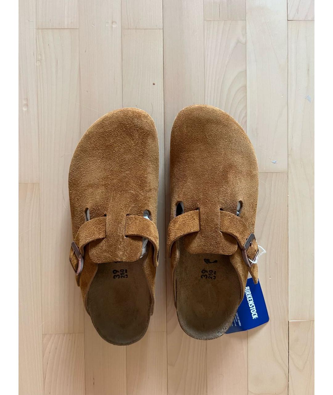 BIRKENSTOCK Коричневые замшевые сабо, фото 2