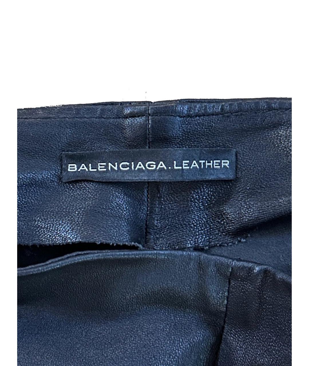 BALENCIAGA Черные кожаные леггинсы и велосипедки, фото 3