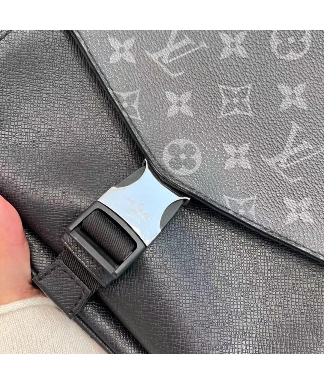 LOUIS VUITTON Черная кожаная сумка на плечо, фото 2