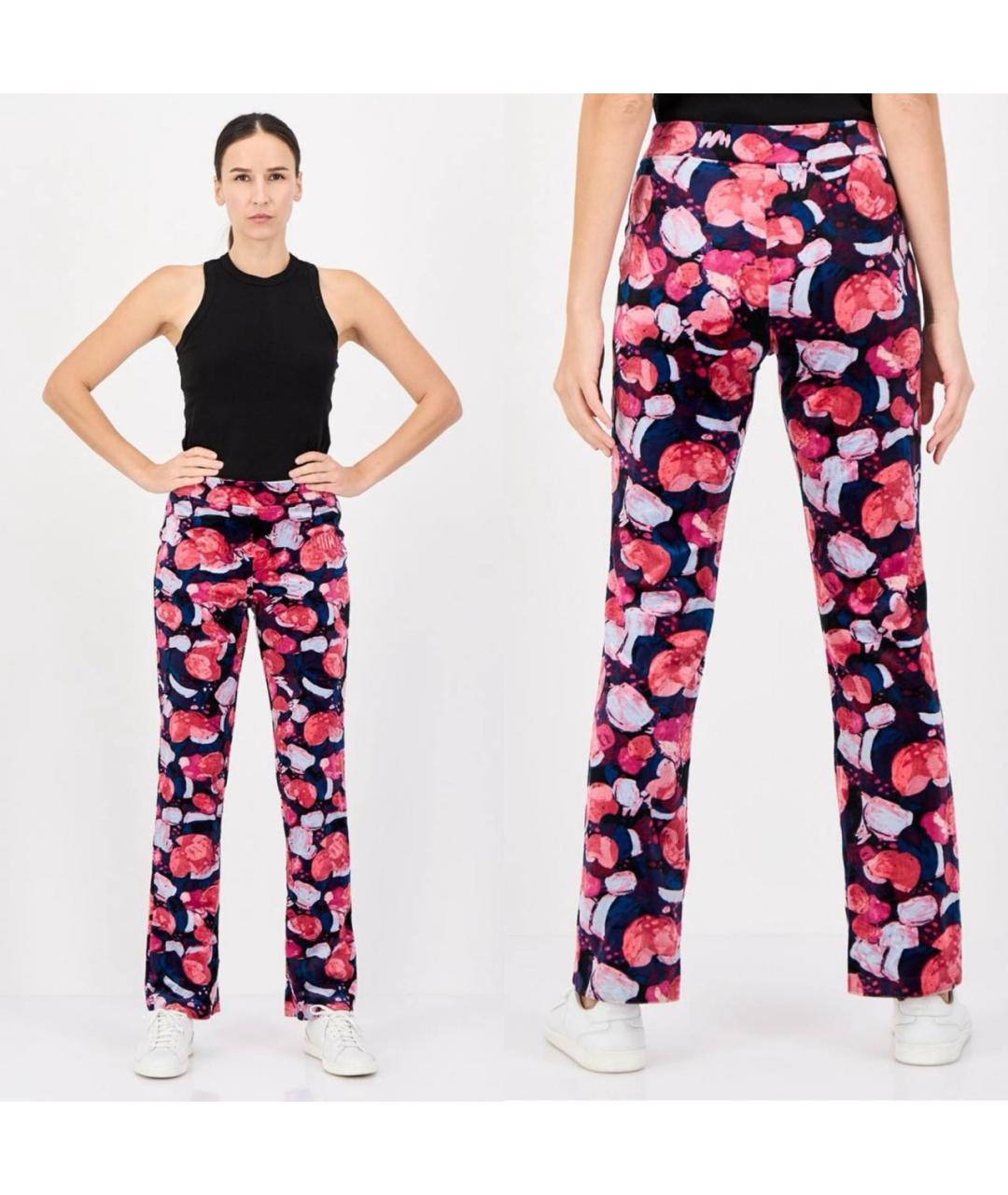 JUICY COUTURE Мульти полиэстеровые прямые брюки, фото 8