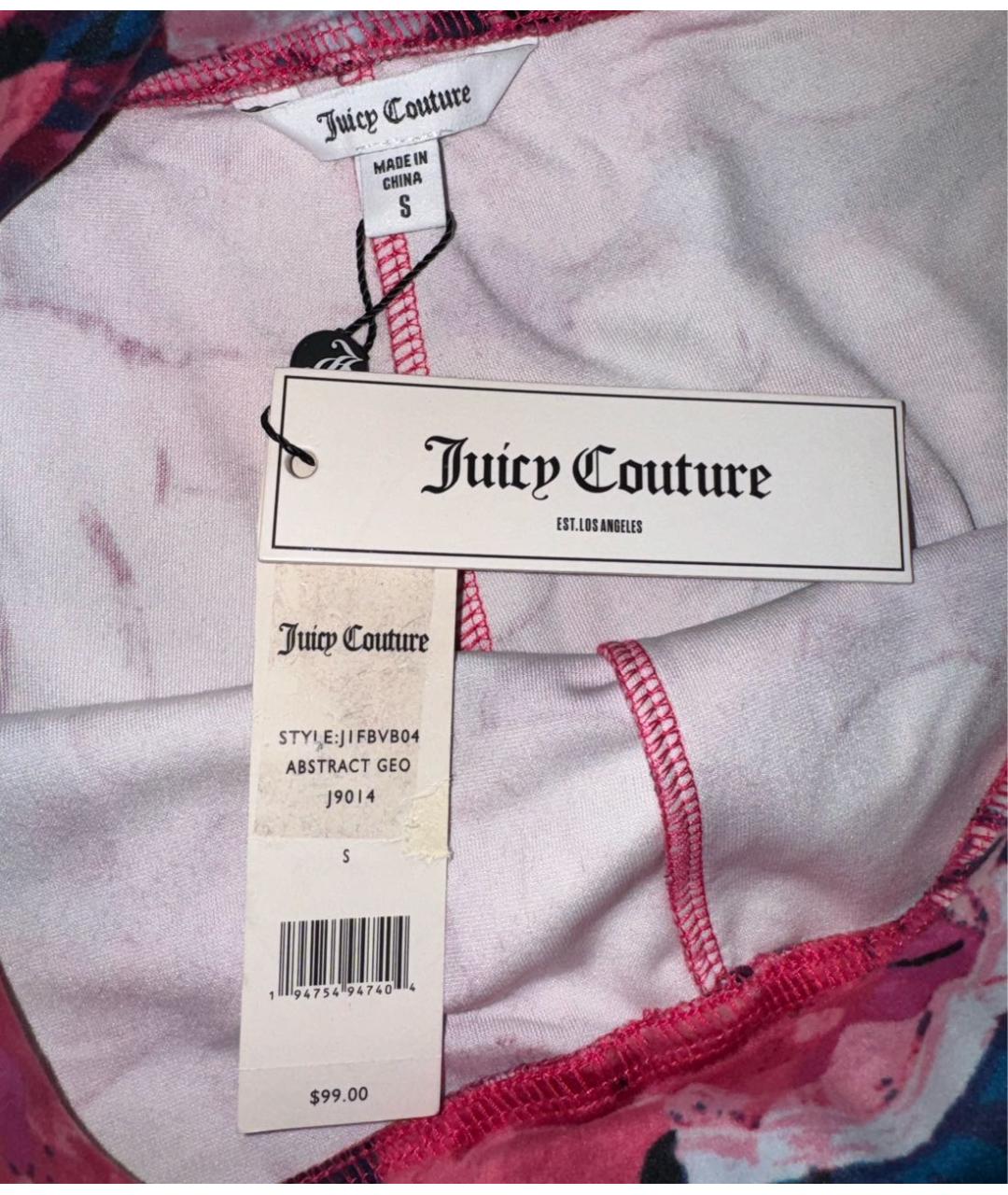 JUICY COUTURE Мульти полиэстеровые прямые брюки, фото 3