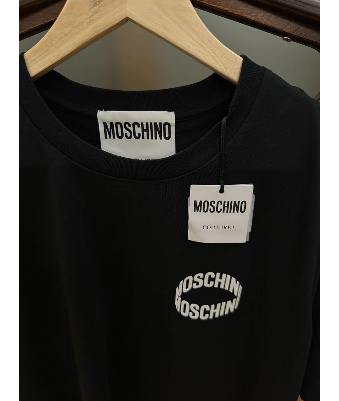 MOSCHINO Черная хлопковая футболка, фото 3