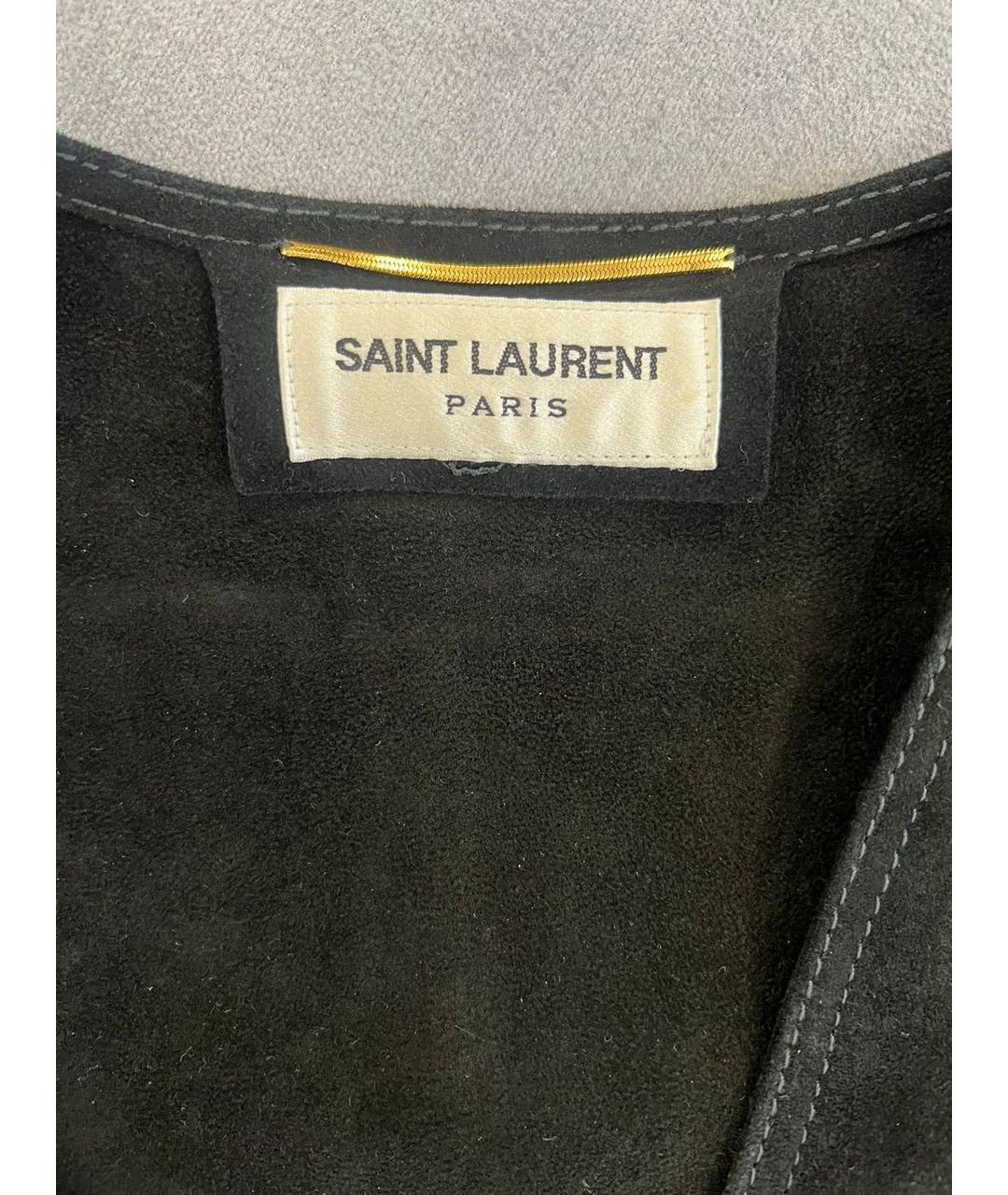 SAINT LAURENT Черный жилет, фото 3