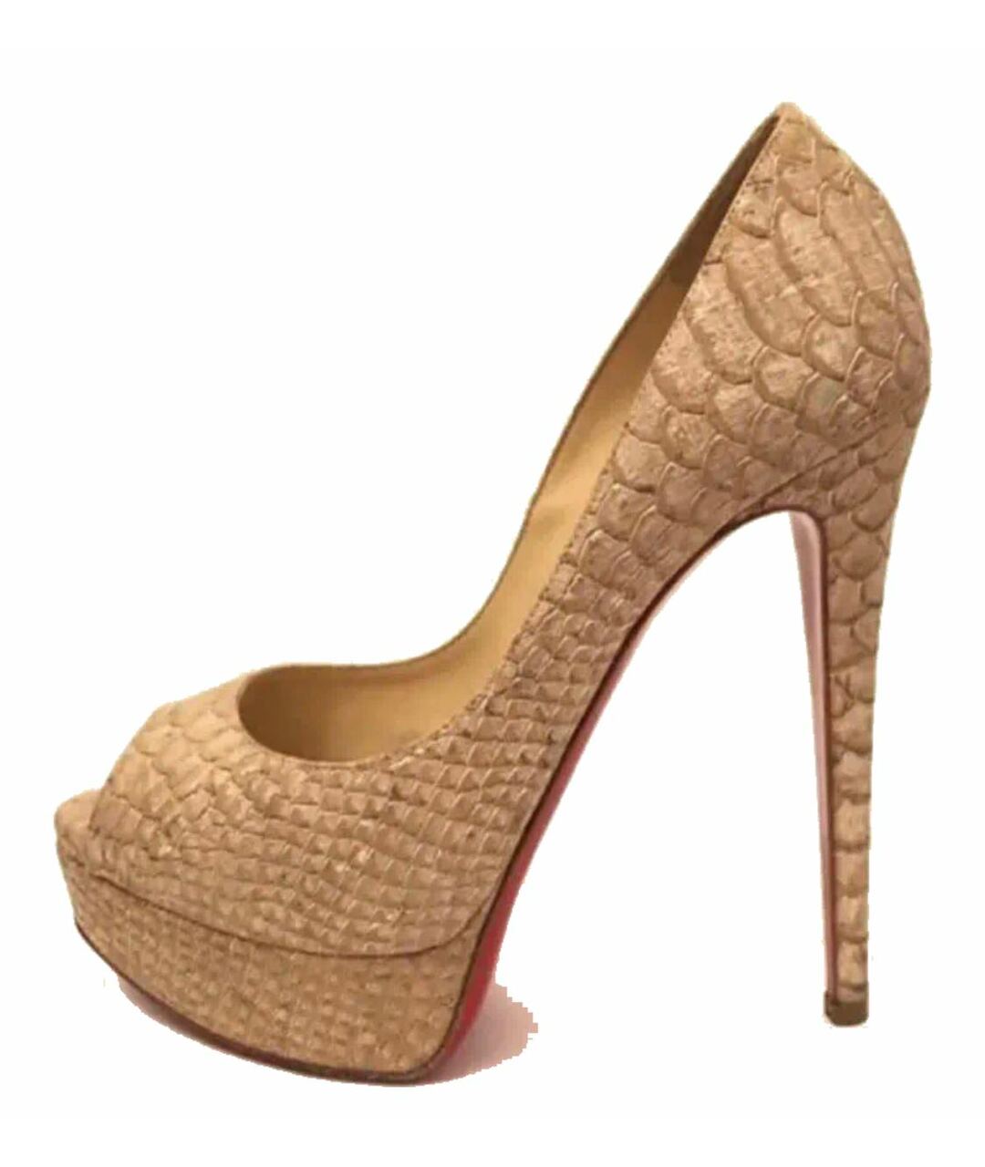 CHRISTIAN LOUBOUTIN Бежевые кожаные туфли, фото 2