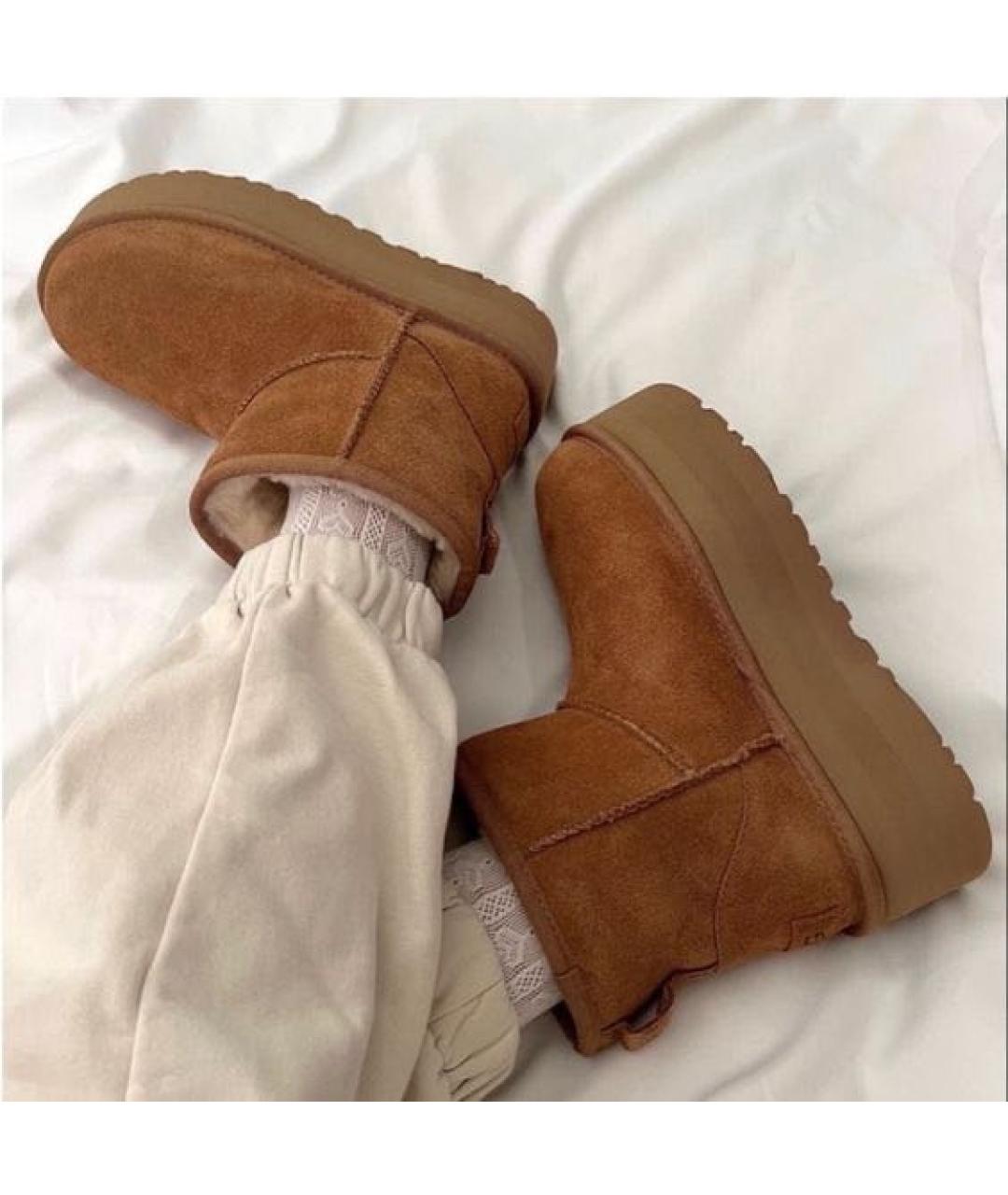 UGG AUSTRALIA Бежевые замшевые ботинки, фото 4