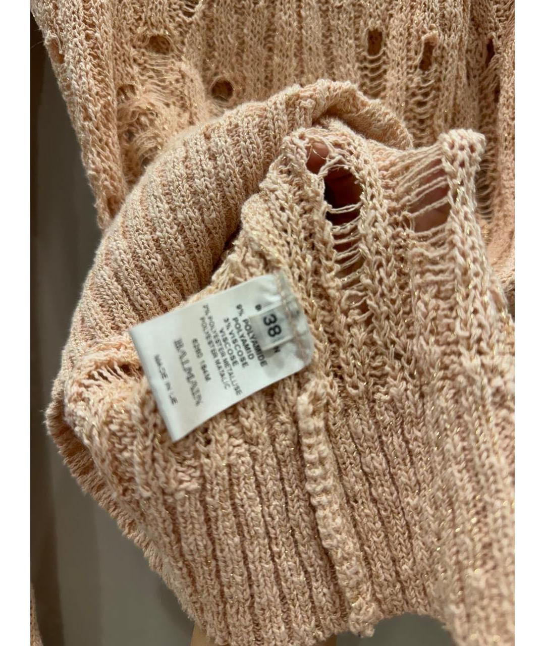 BALMAIN Розовый полиамидовый джемпер / свитер, фото 5
