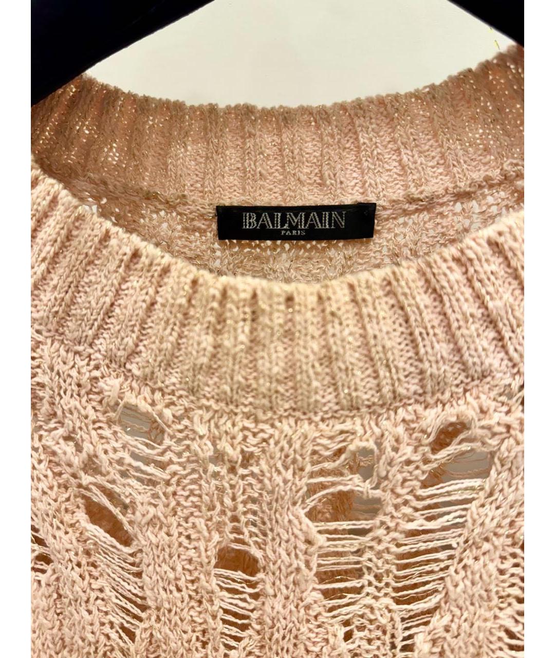 BALMAIN Розовый полиамидовый джемпер / свитер, фото 3
